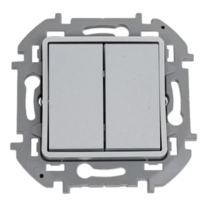 Переключатель Legrand двухклавишный Legrand Inspiria 10A 250В  алюминий
